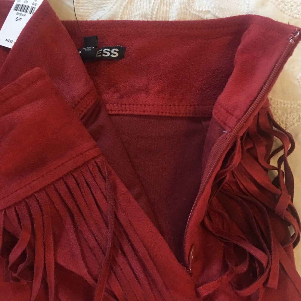 Suede fringe Express skirt